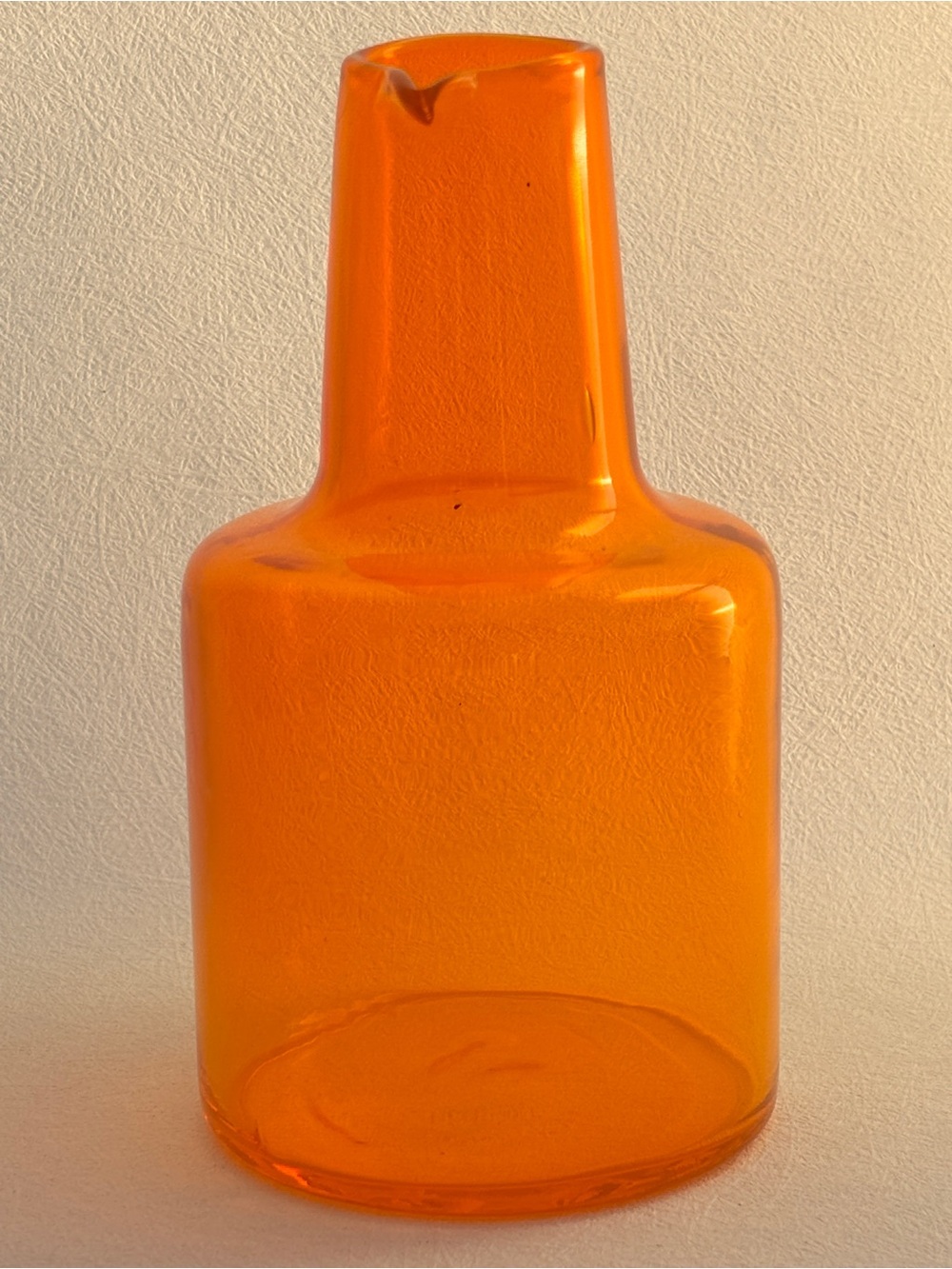 Vintage Orange Glass Single Spout Carafe